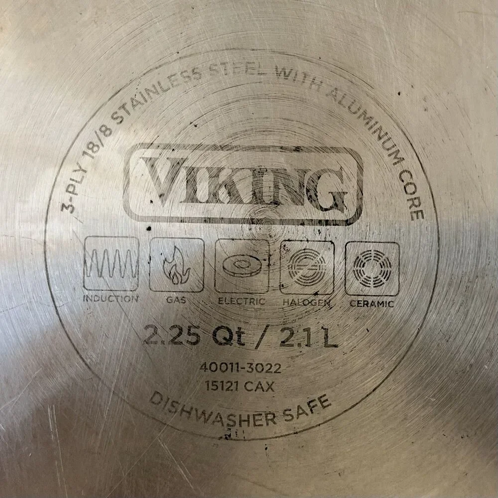 Viking 3-Ply Stainless 2.25 Qt Saucepan Aluminum Core Induction Gas Electric